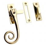 Solid Polished Brass Rat Tail LH / RH Window latch (PB2011)
